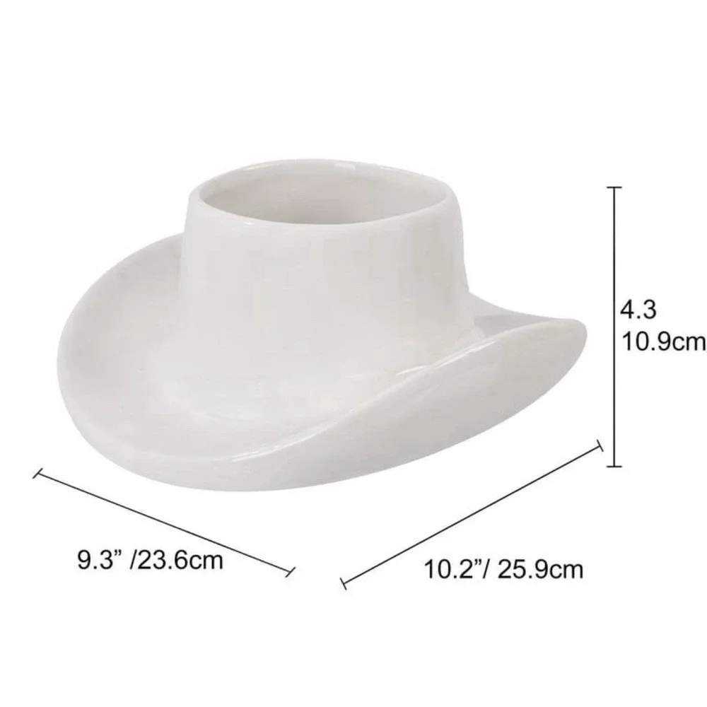 Mainstays White Ceramic Cowboy Hat Planter 10